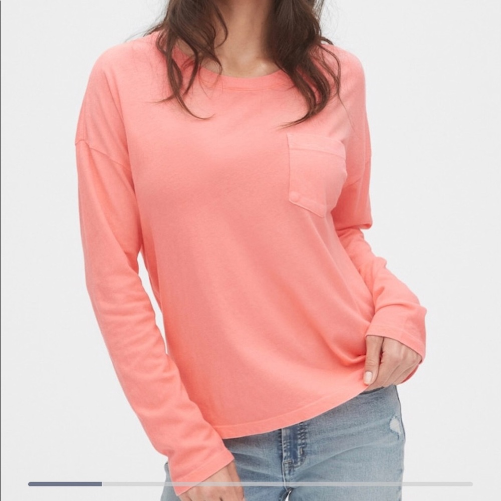 Coral GAP long sleeve pocket tee-final price